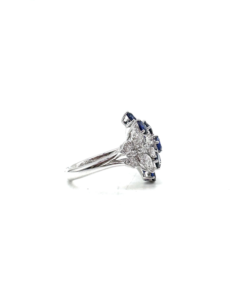 Sapphire and Diamond Butterfly Ring right