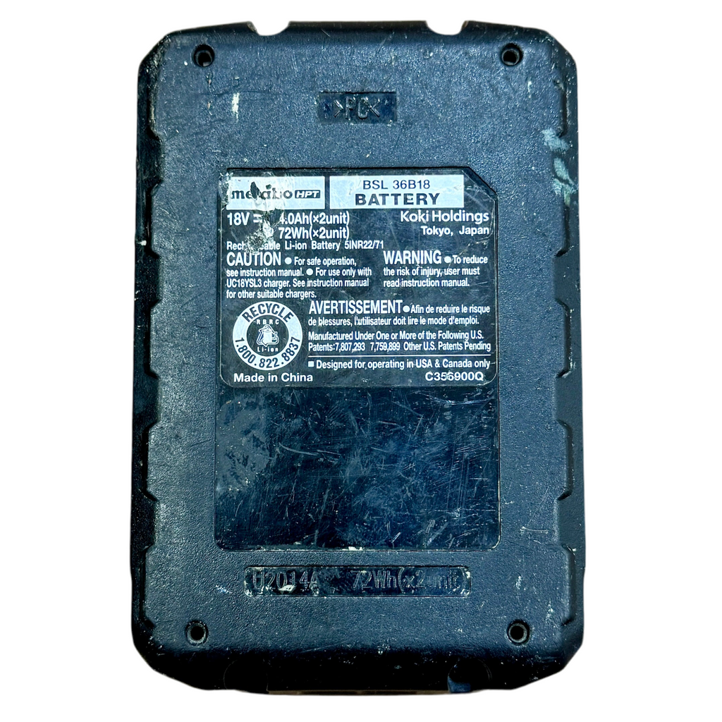 Metabo HPT 36V/18V MultiVolt Lithium Ion Slide Battery (BSL 36B18) back