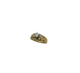 Gold ring with a diamond on a white background
