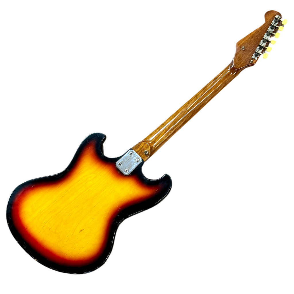 Vintage Global 429 Electric Guitar Electric guitar with sunburst finish on a white background