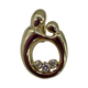 14K Yellow Gold Diamond Parent and Child Pendant Gold pendant with three diamonds on a white background