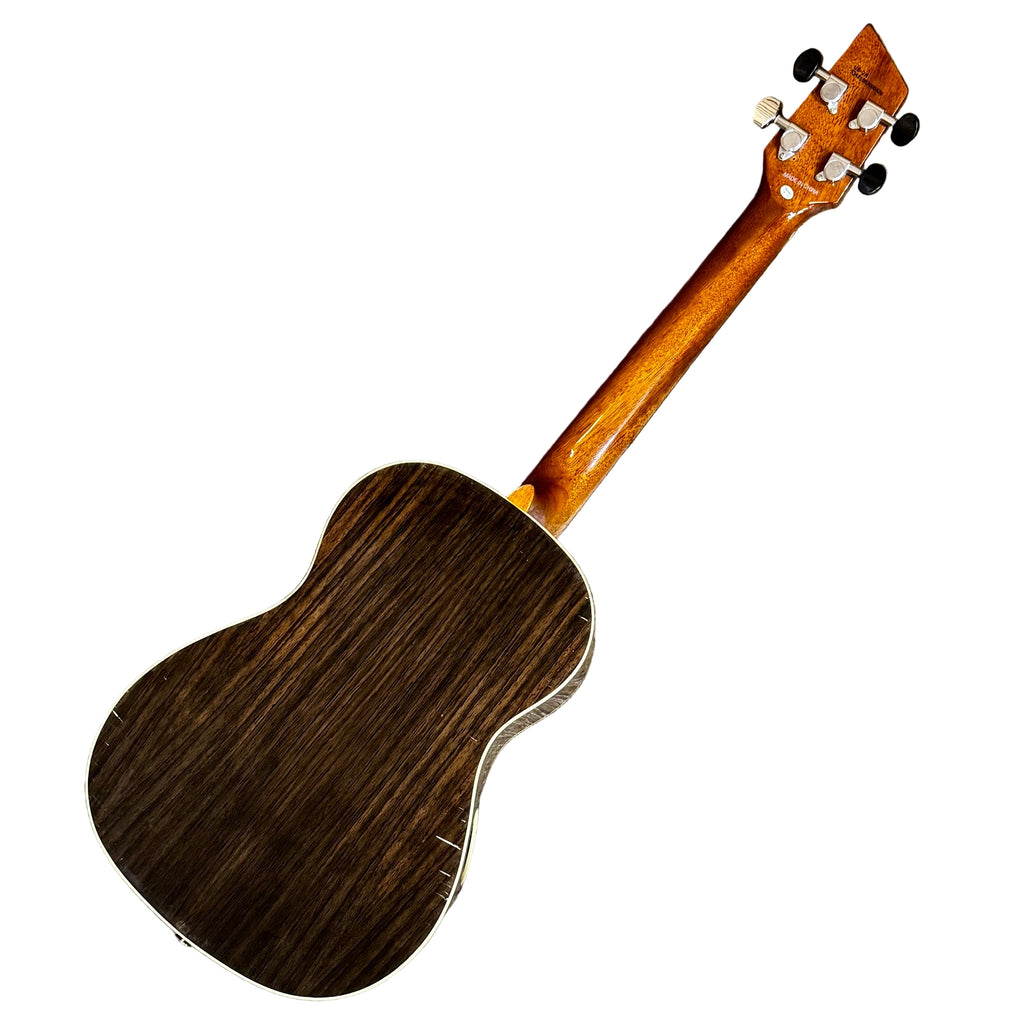 Boulder Creek RipTide UB-2N Baritone Ukulele w/ Hard Case Guitar on a wooden floor