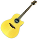 Ovation Celebrity CC28 Acoustic-Electric Guitar Yellow acoustic guitar on a white background