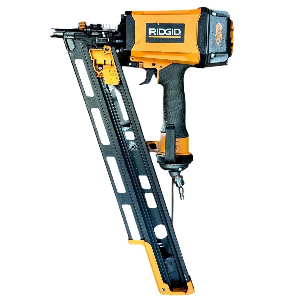 Ridgid fuego framing nailer on a white background