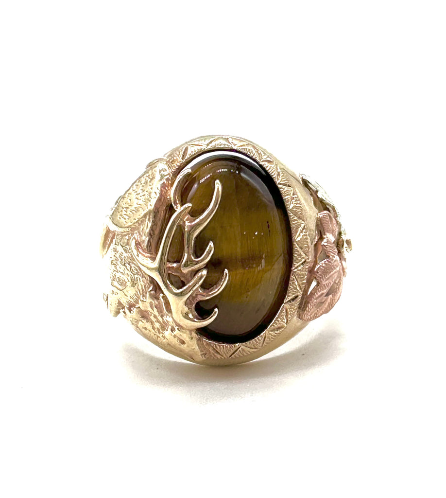 Men’s Tigers Eye Deer/Leaf Ring