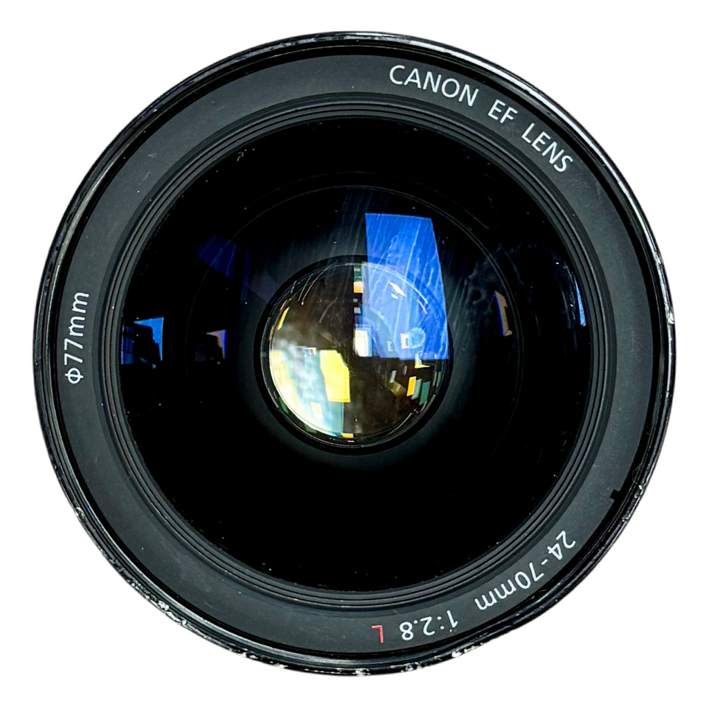 Canon Zoom Lens EF 24-70mm f/2.8L Camera Lens w/ Rear Cap Canon EF lens on a white background