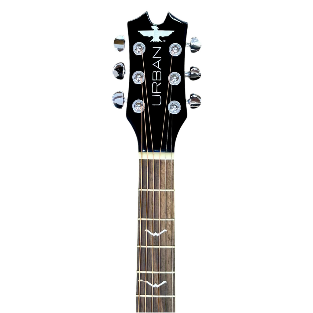 Keith Urban Limited Edition Light The Fuse Acoustic-Electric Guitar w/ Hard Case (6,008/21,000) Guitar headstock with 'Urban' branding on a white background