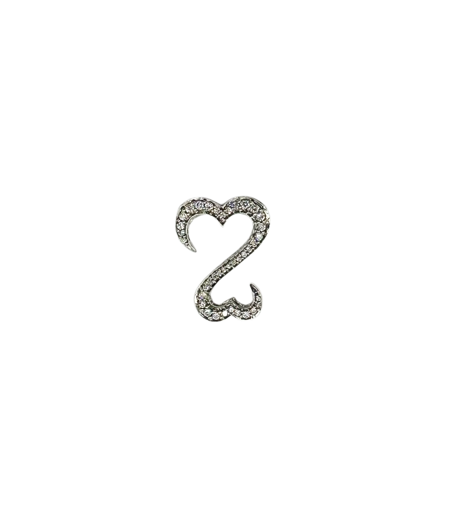 3/4 CTW Diamond Open Heart Pendant in 14K White Gold