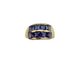 14K Yellow Gold Square Tanzanite Channel 2-Row Ring