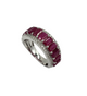 14K White Gold Ruby .40CTW Diamond 3-Row Band Ring