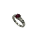 Platinum 1.08CT Ruby 13PTW Diamond Ring