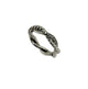 .925 Sterling Silver David Yurman Cable Twist Diamond Chip Ring Silver twisted ring with small stones on a white background