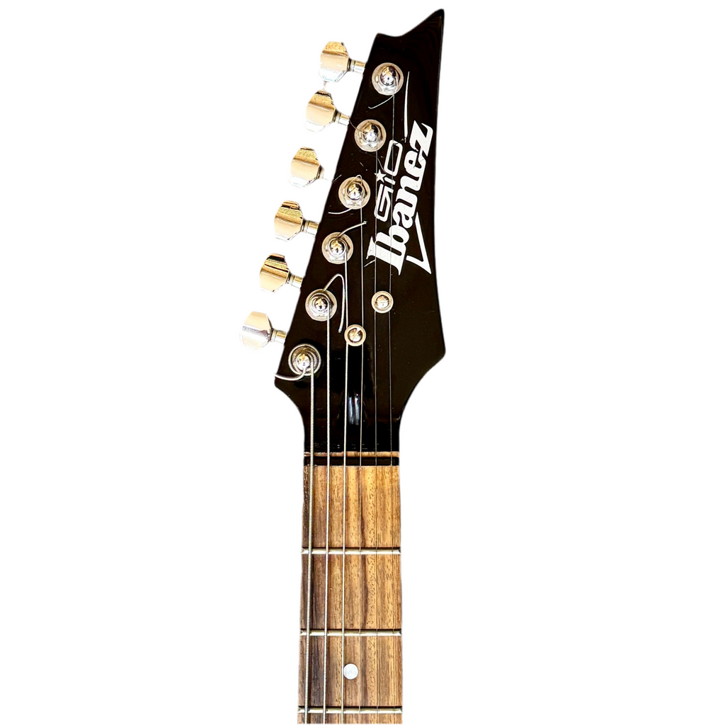 Ibanez GIO GS110700677 Electric Guitar headstock with Ibanez logo on a white background