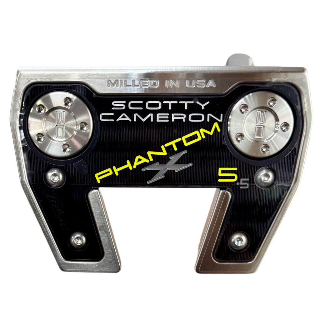 Titleist Scotty Cameron PHANTOM X 5.5 Mallet Putter RH Golf Club w/ Headcover Scotty Cameron Phantom X putter head on a white background