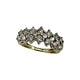 14K Yellow Gold 1CTW Diamond 3-Row Pyramid Ring