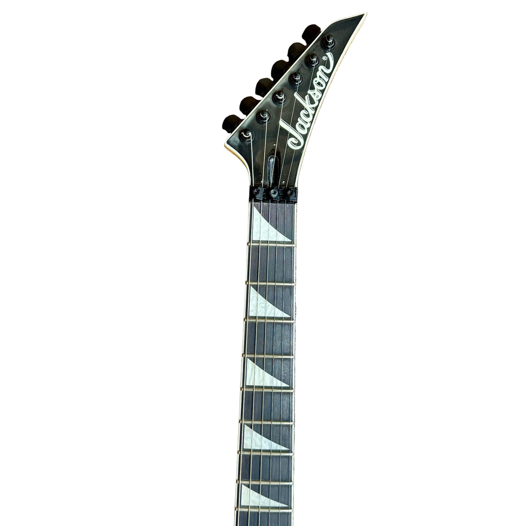 Jackson JS Series Dinky Arch Top JS32Q DKA Electric Guitar w/ Hard Case Jackson electric guitar neck on a wooden floor