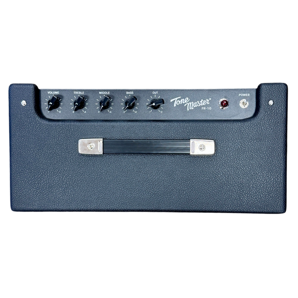 Fender Tone Master FR-10 Powered Guitar Amplifier Speaker Cabinet Guitar amplifier head with 'Tone Master' branding on a white background