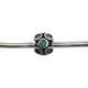 Pandora .925 Sterling Silver Teal Studded Lights CZ Charm Silver charm with blue gemstones on a white background