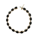 14K Yellow Gold Oval Black Onyx & Diamond 4-Prong Basket Alternating Link Bracelet
