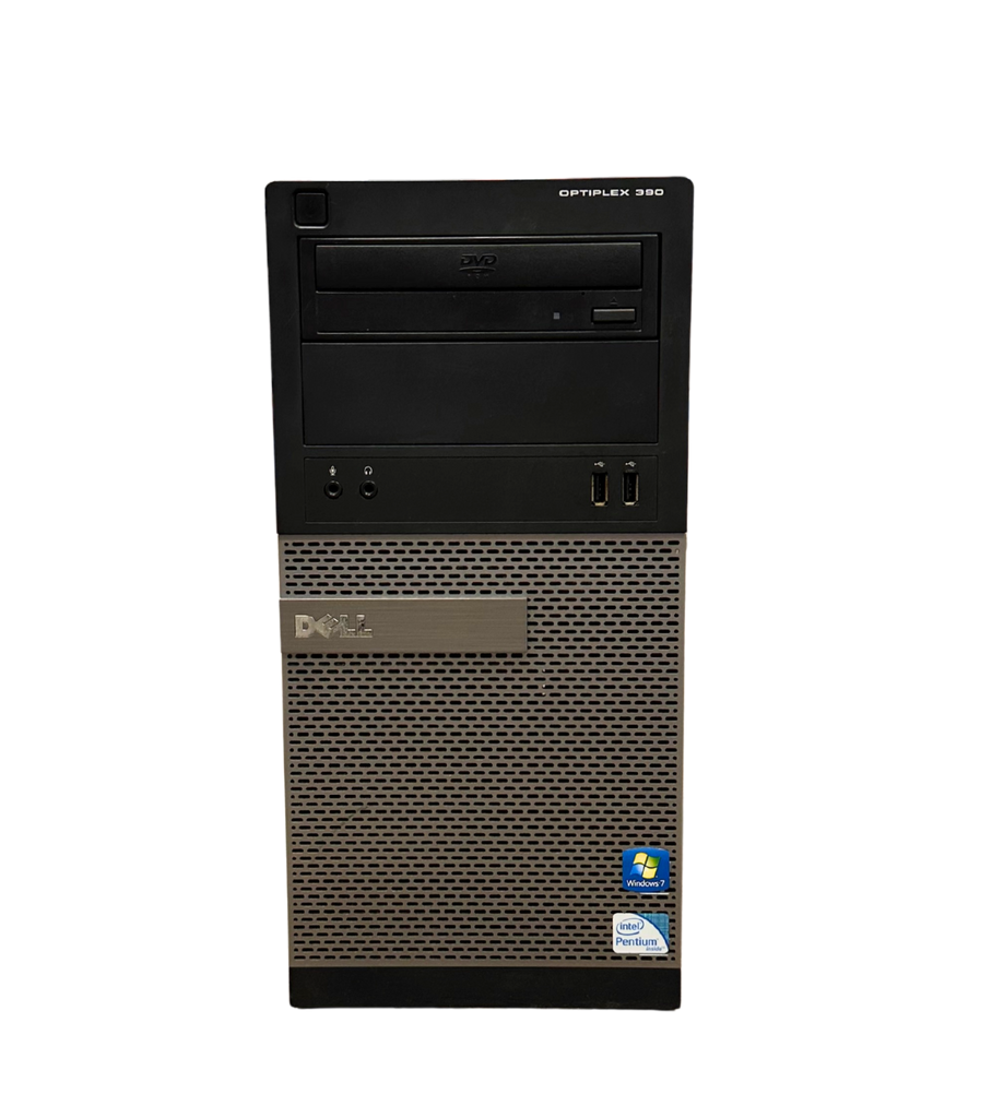 Dell OptiPlex computer tower on a white background