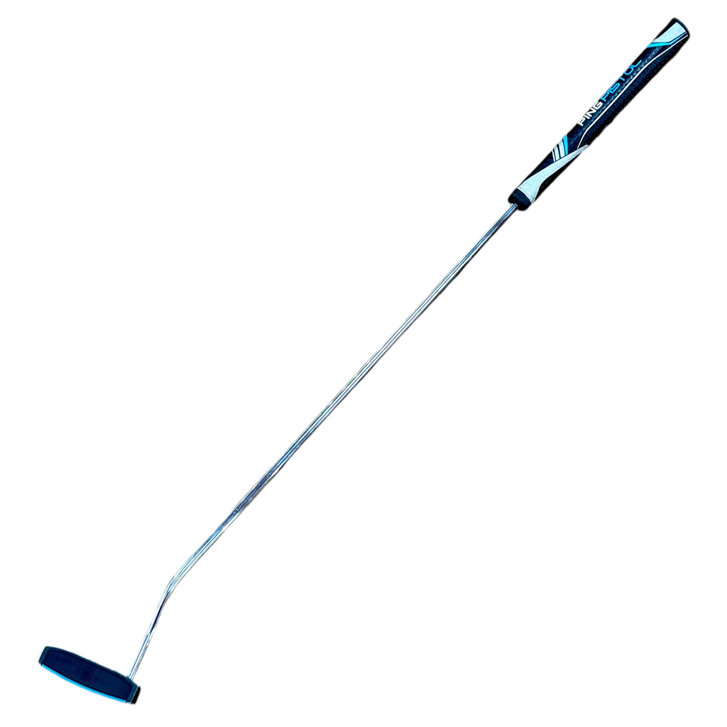 PING SIGMA 2 TYNE Mallet Putter RH Golf Club w/ Headcover Golf club with blue and black design on a white background