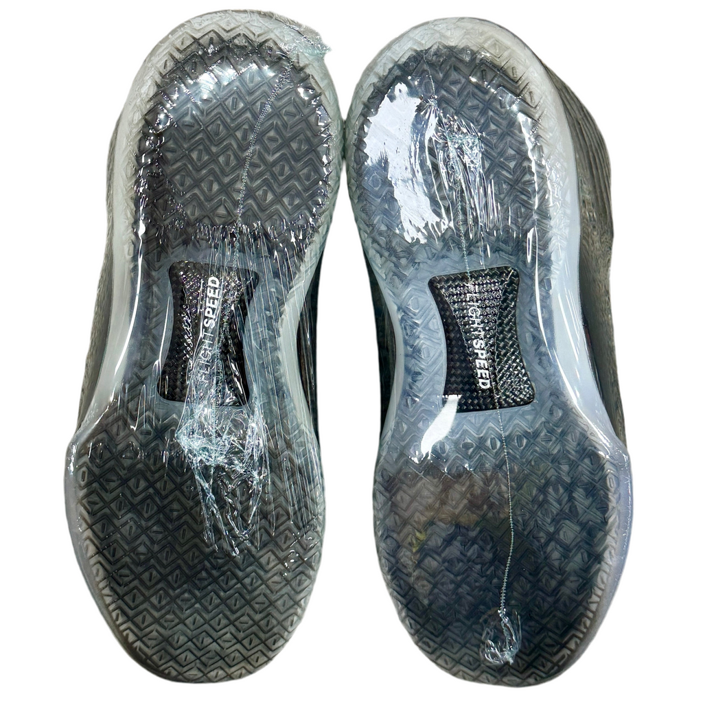 Jordan XXXII - Black Cat (Size 13) Pair of shoes with clear plastic wrap on a white background