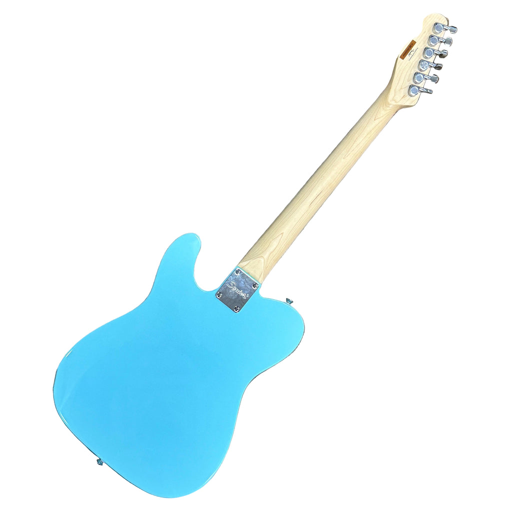 Fender Squier Sonic Telecaster Electric Guitar Blue electric guitar on a wooden floor