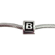 Pandora .925 Sterling Silver "B" Initial Letter Block Charm silver b letter block bracelet charm bracelet on white background