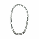 .925 Sterling Silver 60.7G 9MM Figaro Chain Necklace Silver chain necklace on a white background