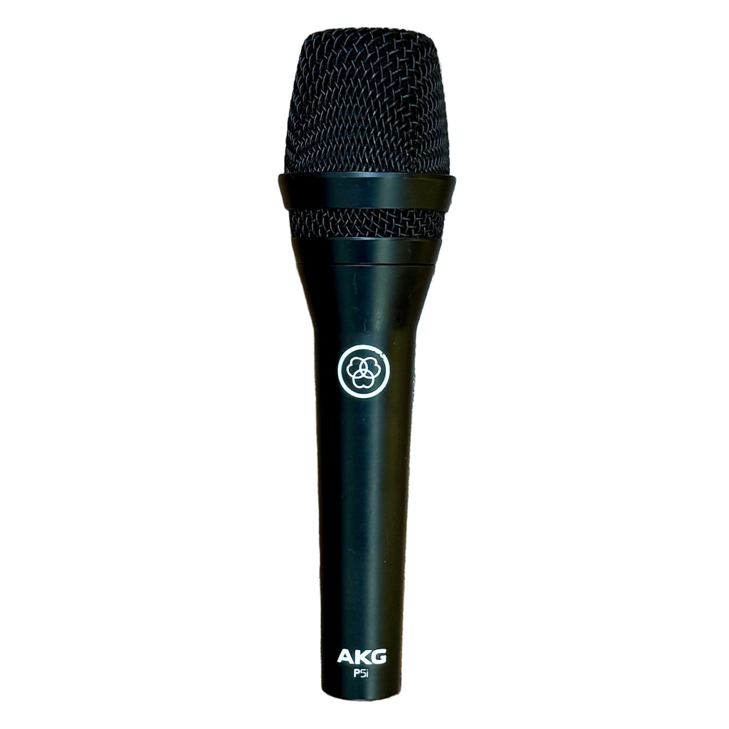 AKG P5i Supercardioid Dynamic Vocal Microphone Black microphone with AKG logo on a white background