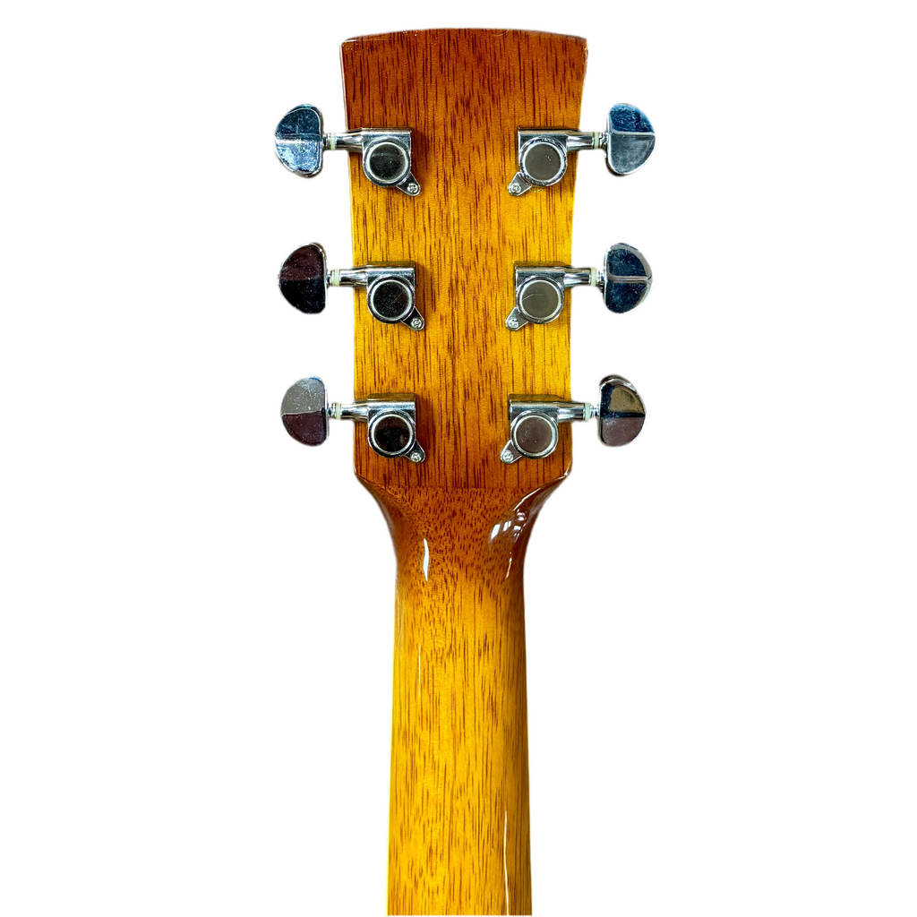 Ibanez PF25ECEWC-LVS 3U-01 Acoustic-Electric Guitar w/ Hard Case Close-up of a guitar headstock with tuning pegs on a white background