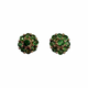 14K Yellow Gold Peridot Cluster Flower Stud Earrings