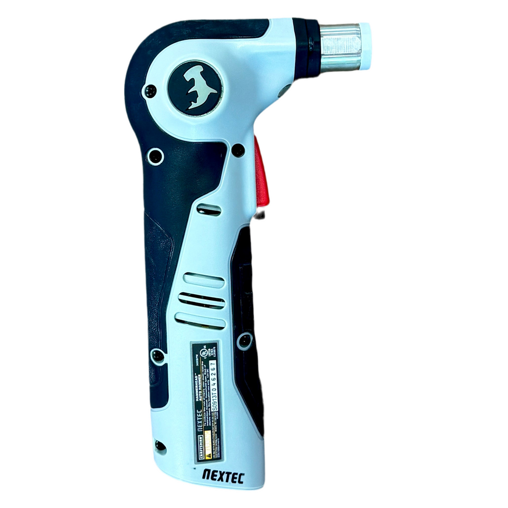 CRAFTSMAN NEXTEC 12V Cordless Hammerhead Auto Hammer w/ Battery, Charger, & Case (320.61352) Blue and black tool with 'NexTec' branding on a white background