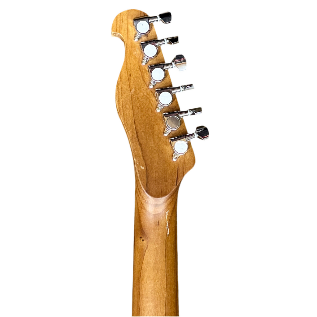 Boya & Ziqi BZT-098 Electric Guitar Close-up of a guitar neck with tuning pegs on a white background