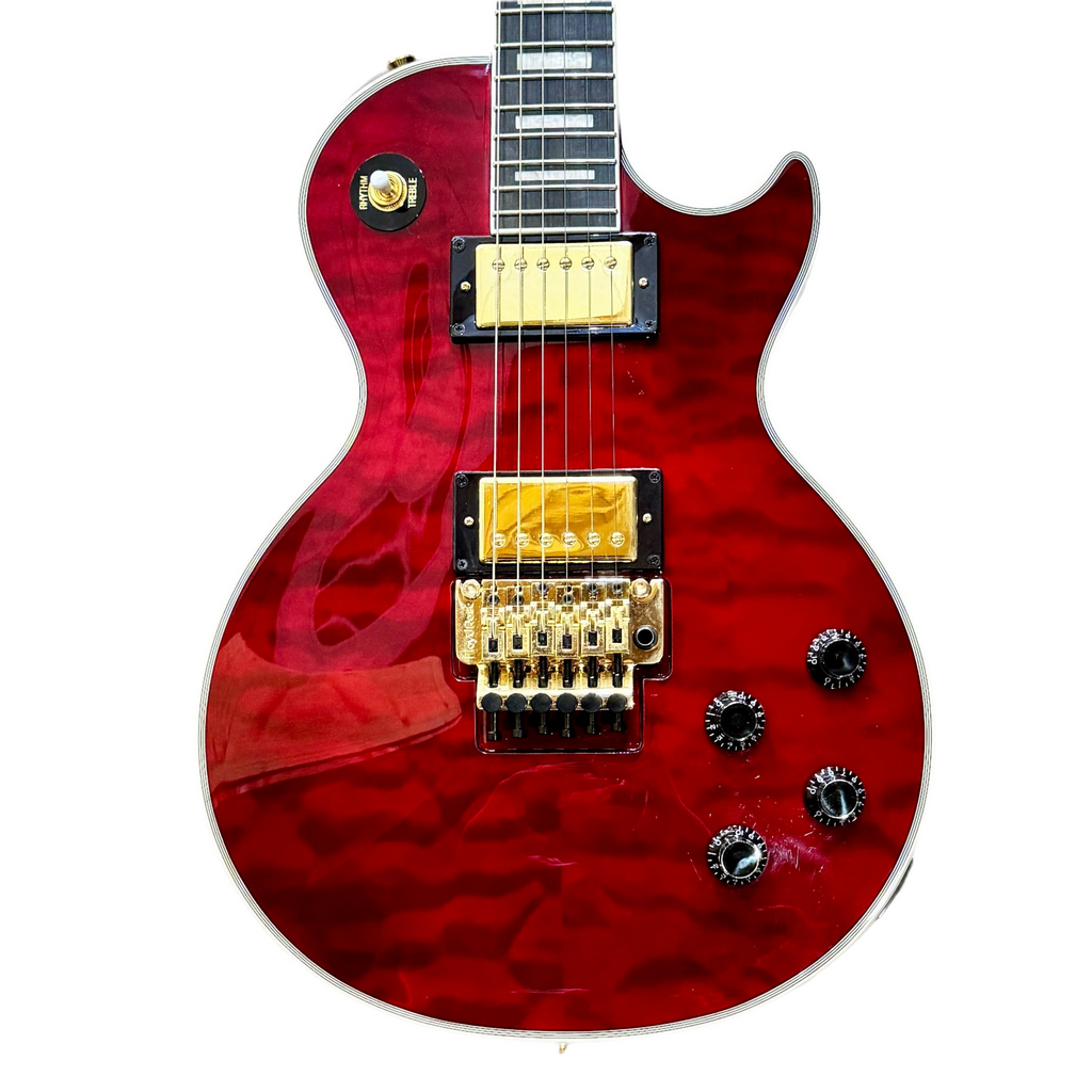 Epiphone Alex Lifeson Les Paul Custom Axcess Ruby Electric Guitar w/ Hard Case front