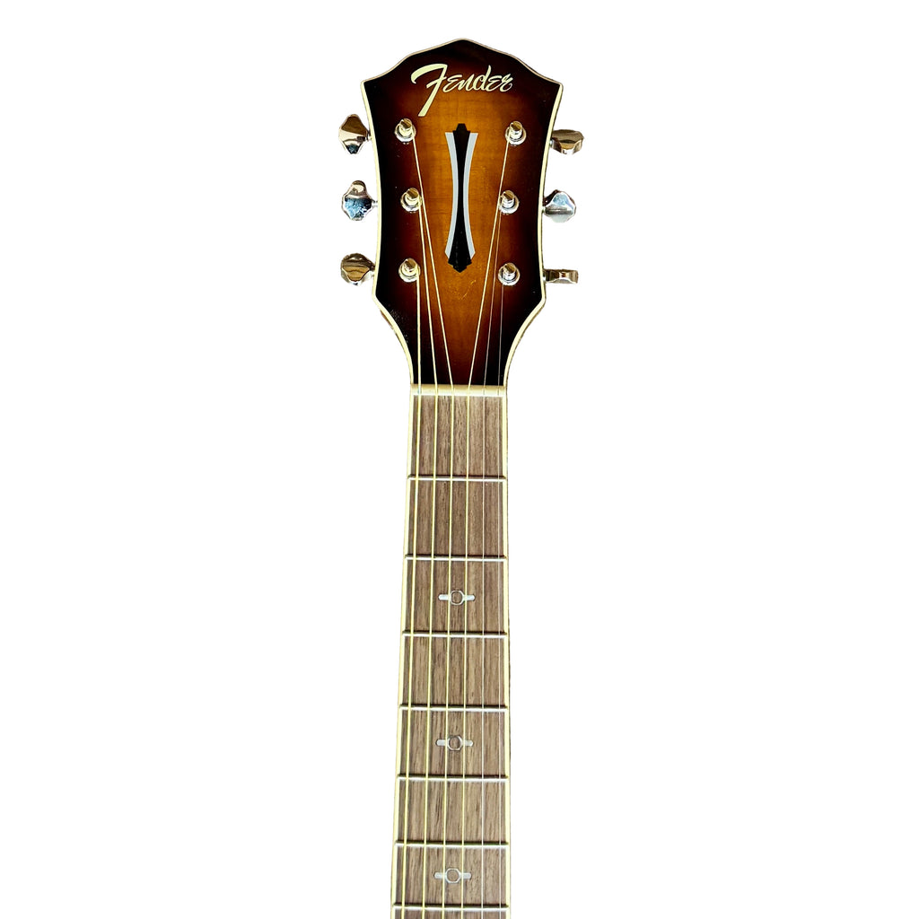 Fender FA-Series FA-225E Dreadnought Acoustic-Electric Guitar Fender guitar headstock on a white background