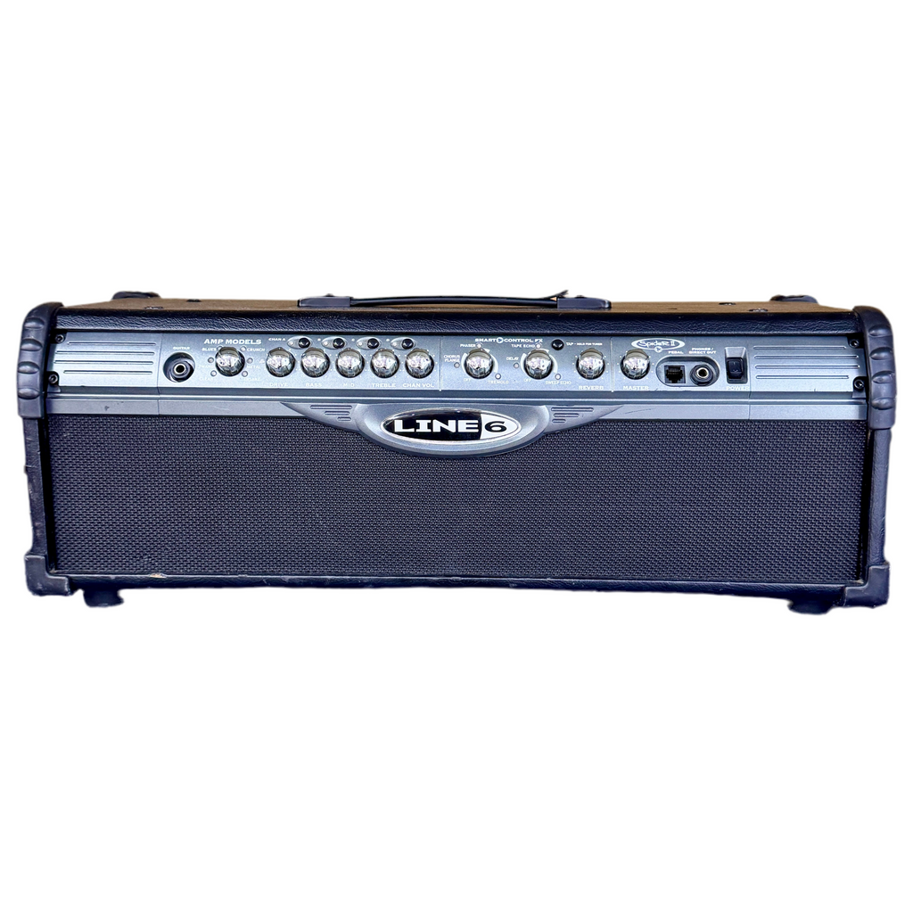 Guitar amplifier head with Line 6 branding on a white background