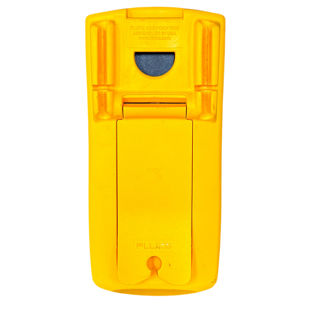 Fluke 87V Industrial True RMS Digital Multimeter Yellow plastic tool with a blue component on a white background