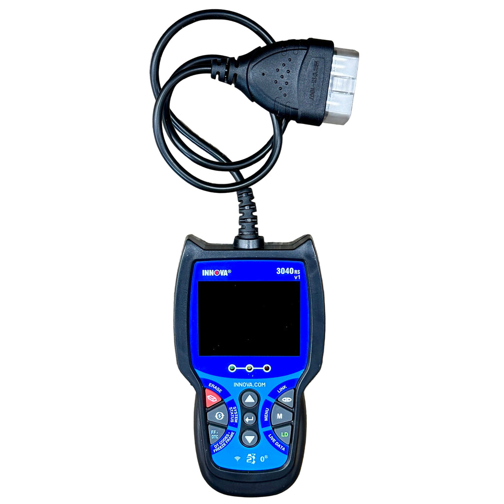 INNOVA 3040RS v1 FixAssist Advanced Automotive Diagnostic Tool Car diagnostic scanner with a cable on a white background