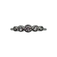 .925 Sterling Silver Bezel Set CZ Graduated 5-Inline Ring Silver ring with five diamond stones on a white background