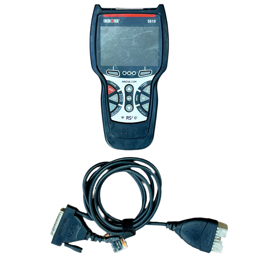 Innova 5610 OBD2 Vehicle Diagnostic Code Scan Tool Innova diagnostic tool with cable on a white background