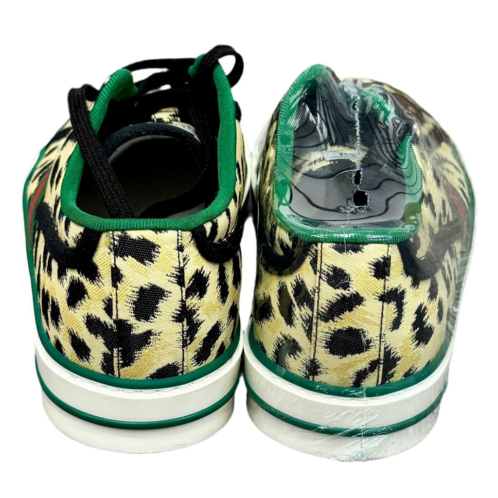 GUCCI Tennis 1977 Leopard Print Sneakers - Beige-Black/Black/VRV (Size 7+) back