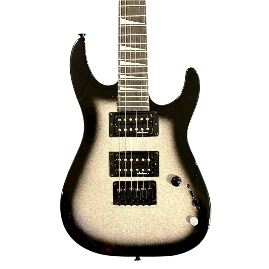 Jackson JS1 Dinky Electric Guitar Electric guitar with a black and white gradient finish on a white background