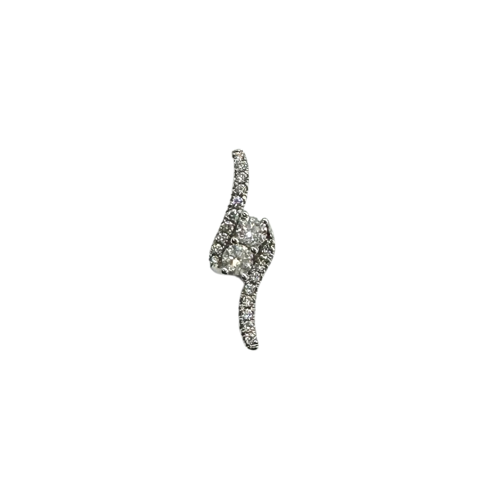 Silver ring with gemstones on a white background