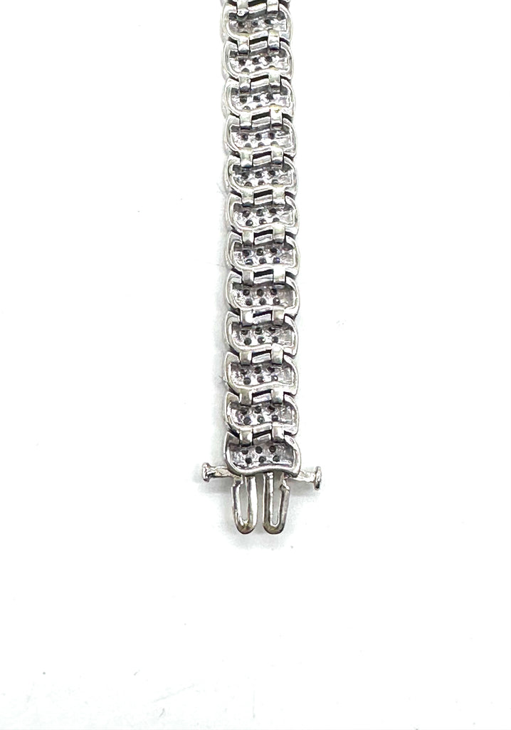 Fancy Pave Set Diamond S Link Tennis Bracelet back