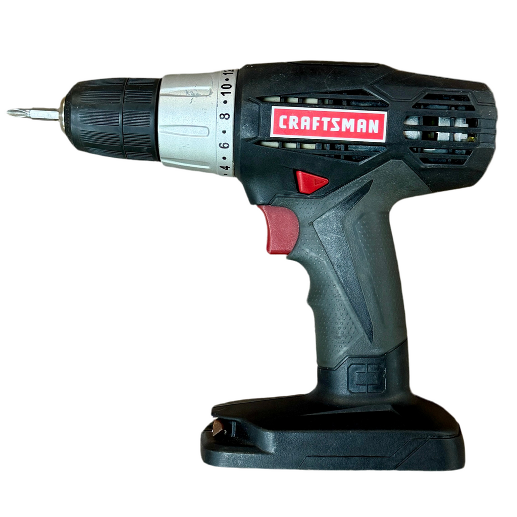 CRAFTSMAN 19.2V 3/8" Cordless Drill/Driver (315.DD2015) Craftsman cordless drill on a white background