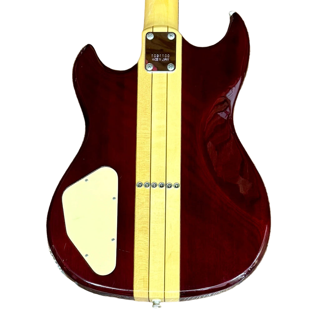 Aria Pro II Thor Sound TS-300 Electric Guitar w/ Hard Case Electric guitar with a red body and yellow neck on a white background