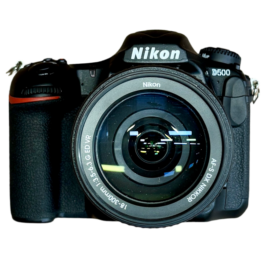 Nikon D500 DX-Format Digital SLR Camera w/ Nikon AF-S DX NIKKOR 18-300mm f/3.5-6.3G ED VR Lens front