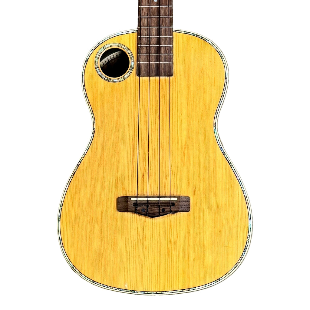 Boulder Creek RipTide UB-2N Baritone Ukulele w/ Hard Case Small guitar on a wooden floor