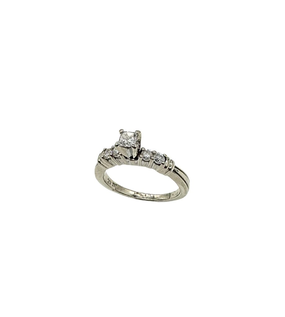 Diamond ring with a white background